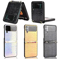 Anti-Scratch Slim Leather Folding Case for Samsung Galaxy Z Flip 4 5G Flip4 Flip3 Flip 3 Zflip4 Anti-Slip Cell Phone Bag Lightinthebox