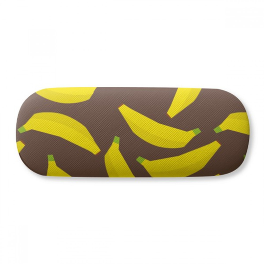 Yellow Banana Fruit Illustration Pattern Glasses Case Eyeglasses Hard Shell Storage Spectacle Box