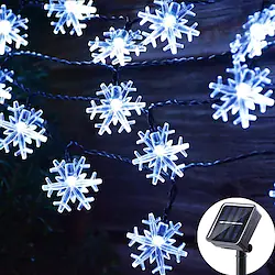 Outdoor LED Solar String Light Outdoor Waterproof 6.5M 30LEDs 7M 50LEDs Snowflake Fairy Light String Warm White Colorful White 8 Mode Christmas Wedding Holiday Party Patio Garden Decoration Lamp Lightinthebox