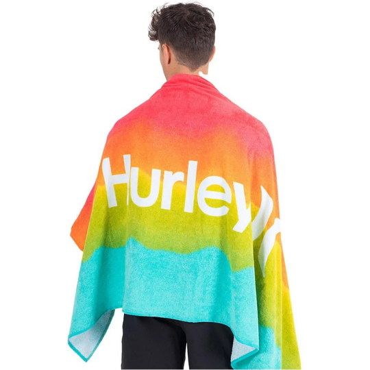 Hurley Tie Dye Gradient Red Beach Towel - Pink Blast