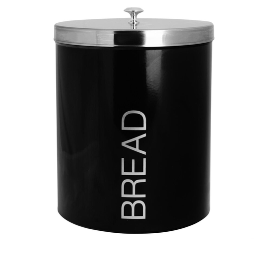 Bread Bin Storage Kitchen Loaf Roll Food Box Retro Home Container Black