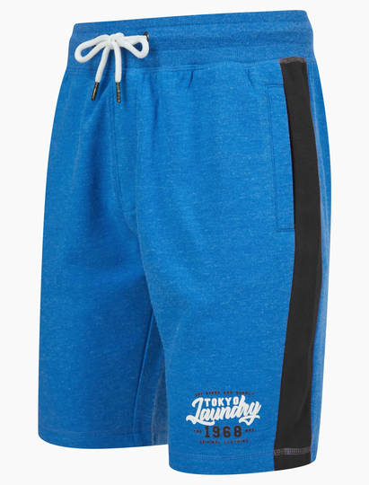 Jogger Shorts Raggo Brushback Fleece Jogger Shorts with Contrast Panels in Mid Blue Marl - Tokyo Laundry / S - Tokyo Laundry