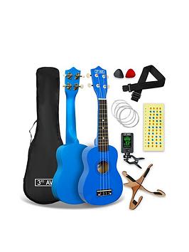 3Rd Avenue Soprano Ukulele - Blue Pack