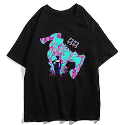 Inspired by JoJo's Bizarre Adventure JOJO Cartoon Manga Back To School Print Harajuku Graphic Kawaii T shirt For Men's Women's Adults' Hot Stamping Polyester / Cotton Blend Lightinthebox
