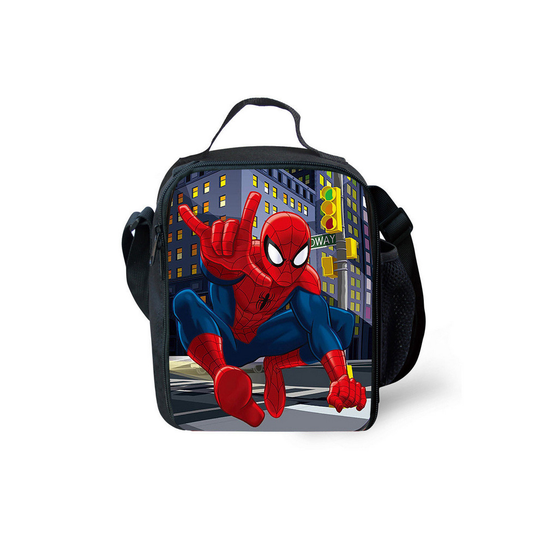 (02) Spiderman Lunch Bag Insulat Student out Lunchbox