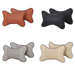 StarFire 2pcs Car Neck Pillows PU Leather Head Support Protector Head Pain Relief Filled Fiber Car Pillow Black Beige Brown Universal Headrest Backrest Cushion Lightinthebox
