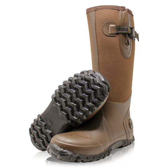 (5 UK EU38, Brown) Dirt Boot Unisex Neoprene Wellington Muck Field Sport Boots Adjustable Rain Wellies