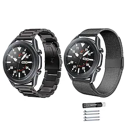 2Pack Compatible with Samsung Galaxy Watch 46mm/Galaxy Watch 3 45mm bands,22mm Stainless Steel Metal BandsMesh Loop Bands for Galaxy 3 Watch Bands 45mm/Galaxy S3/Galaxy Watch 46mm Bands Men Women Lightinthebox