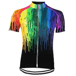 21Grams Men's Cycling Jersey Short Sleeve Bike Top with 3 Rear Pockets Mountain Bike MTB Road Bike Cycling Breathable Quick Dry Moisture Wicking Reflective Strips Green Graffiti Polyester Spandex Lightinthebox
