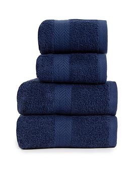 Everyday 4-Piece 100% Cotton 450 Gsm Quick Dry Towel Bale &Ndash; Navy