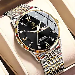 POEDAGAR 836 Men Watch Stainless Steel Top Quality Luxury Push Button Hidden Clasp Waterproof Luminous Sport Wrist Watches Lightinthebox