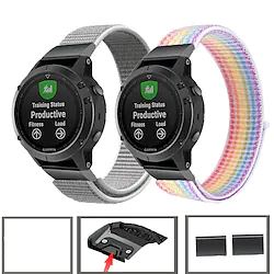 Sport Nylon Watch Band Wrist Strap For Garmin Fenix 7/6/5/5 Plus /Forerunner 945/935/745 / Approach S62 / Quatix 5/Vivoactive 4/Venu 2 22mm Quick Release Wristband Lightinthebox