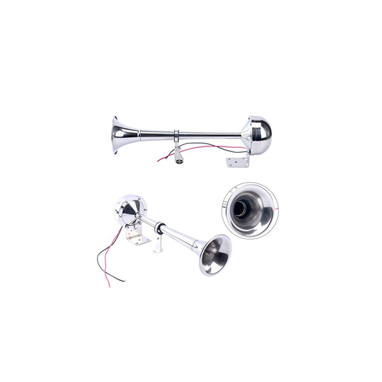 Amarine Made 12v Marine Boat Stainless Steel Single Trumpet Horn Low Tone 16 1 8