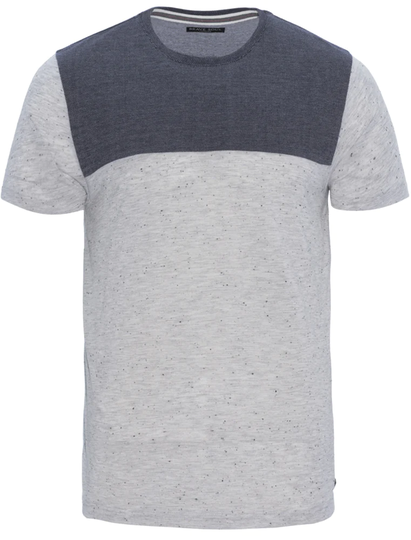 T-Shirts Winfrey Panelled Crew Neck Neppy T-Shirt in Grey Marl / S - Tokyo Laundry