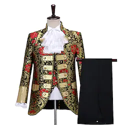 Prince Aristocrat Retro Vintage Medieval Renaissance Pants Outfits Suits Blazers Suit Trousers Men's Adults' Costume Vintage Cosplay Performance Party Long Sleeve Cravat Halloween / Wash separately Lightinthebox