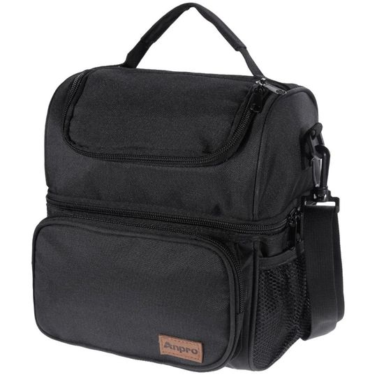Anpro Lunch Bag - Insulated Cooler Bag for Carrying Lunch Box with Adjustable Shoulder Strap - Lunch Kit for Camping, Fishing, Barbecues,...