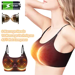 USB Rechargeable Breast Massager Vibrating Hot Compress Comfortable And Seamless Washable Bra Breast Beauty Instrument Lightinthebox