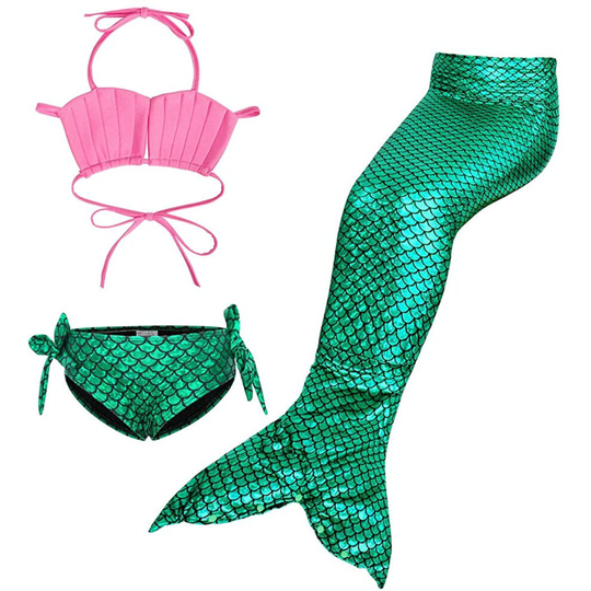 (5-6 Years) AmzBarley Girls Mermaid Tail Kids Swimmable Swimsuit Dress up Swimming Costume