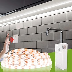 1/2pc Motion Sensor Strip Lights 9.84Ft -3M Under Cabinet Strips Light with Magnetic Box Self-Adhesive Battery Operated Closet Night Tape Lights for Stairs Kitchen Lightinthebox