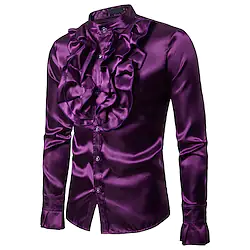 Prince Retro Vintage Rococo Victorian Blouse / Shirt Masquerade Men's Costume Vintage Cosplay Party / Evening Long Sleeve Blouse Masquerade Lightinthebox