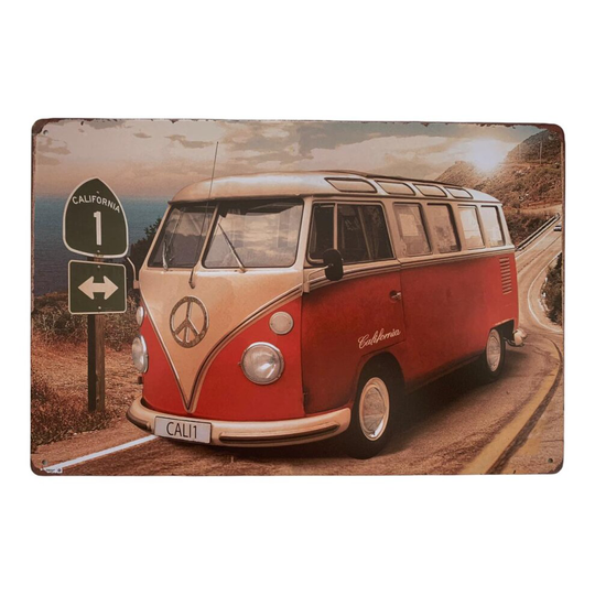 Vintage Retro Camper Van Metal Plaque Sign 30 x 20 cm