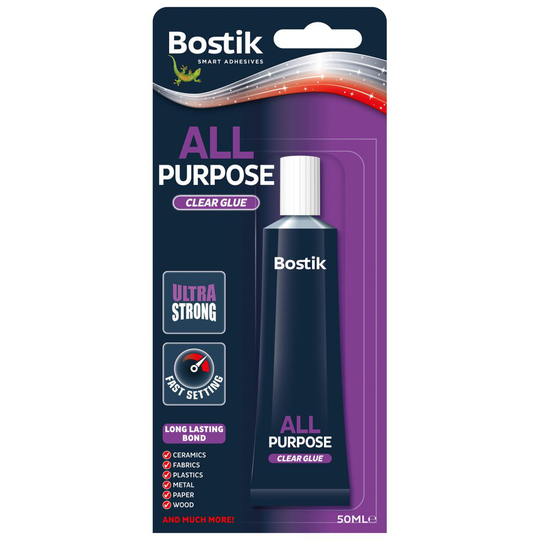 10 x Bostik Glu Fix All Purpose Clear Glue Adhesive 50ml 80208