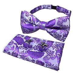 Men's Ties Bow Tie Pocket Square Cufflinks Sets Bow Tie Gift Box Work Wedding Gentleman Jacquard Lightinthebox