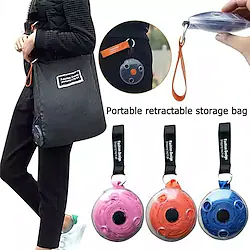 Ultra-small Portable Folding Retractable Storage Bag Multifunctional Small Disc Shopping Bag Lightinthebox