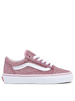 Vans Old Skool Childrens Girls Trainers Glitter-Lilac, Lilac, Size 1