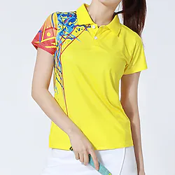 Women's Golf Shirt Tennis Shirt Breathable Quick Dry Moisture Wicking Short Sleeve T Shirt Top Regular Fit Printed Summer Gym Workout Tennis Badminton / Micro-elastic / Lightweight Lightinthebox