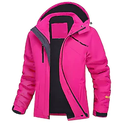 Women's Waterproof Hiking Jacket Rain Jacket Hiking Windbreaker Outdoor Thermal Warm Waterproof Windproof Breathable Outerwear Trench Coat Hunting Fishing Climbing Black White Pink Rose Red Lightinthebox