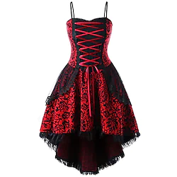 Goth Girl Lisa Plus Size Gothic Goth Subculture Cocktail Dress Vintage Dress Spring Summer Fall Party Costume Masquerade Prom Dress Women's Adults' Asymmetric Hem Costume Vintage Cosplay Party Prom Lightinthebox