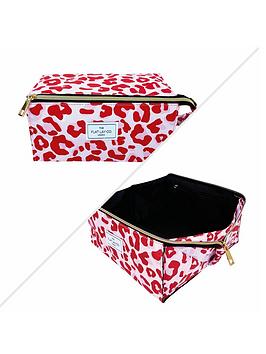 The Flat Lay Co. Pink Leopard Open Flat Makeup Box, Pink, Women