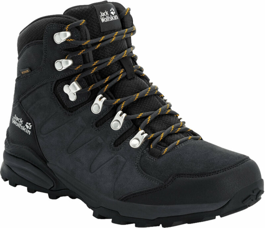 Jack Wolfskin Mens Outdoor Shoes Refugio Texapore Mid Phantom/Burly Yellow XT 42,5