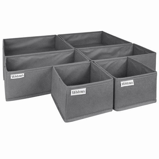 6 Pack Clothing Storage Boxes Multipack Underwear Clothes Storing Drawer Organisers