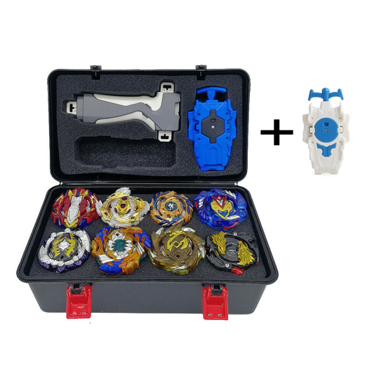 8pcs Gyro Burst Beyblade Set With Launcher And Black Box Kids Gift Toy