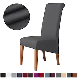 Solid Color Dining Chair Covers, Stretch Chair Cover, Spandex High back Chair Protector Covers Seat Slipcover with Elastic Band for Dining Room,Wedding, Ceremony, Banquet Lightinthebox