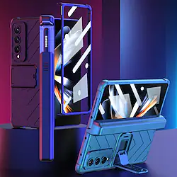 Phone Case For Samsung Galaxy Flip Z Fold 4 Pencil Holder with Stand Shockproof Magnetic Full Body Protective Solid Colored TPU Lightinthebox