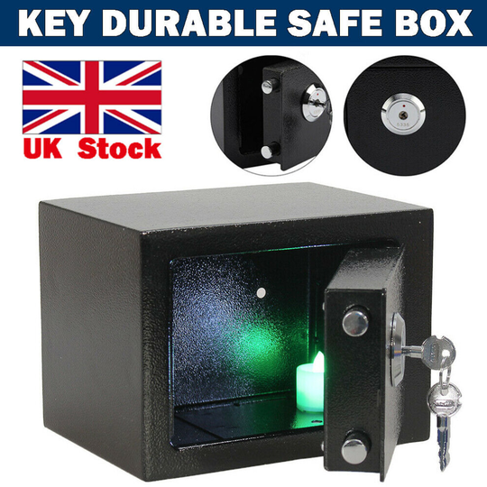 4.6L Fireproof Safe Security Home Office Money Cash Deposit Box Safety