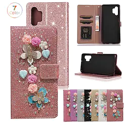 Phone Case For Samsung Galaxy Flip S22 S21 S20 Ultra Plus S10 Plus A21s Note 20 10 Ultra Plus A71 A51 A21 Bumper Frame Flip Magnetic Glitter Shine TPU PU Leather Lightinthebox