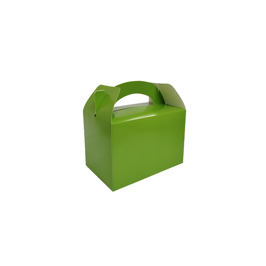 (PLAIN-Neon Green) 20 x Party Boxes Children Kids Food Loot Lunch Gift Bags Birthday Cake Box