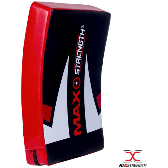 (Single, Black/Red) Strike Shield Curved Pad Kick Shield Pad Boxing Punchbag Focus Pads