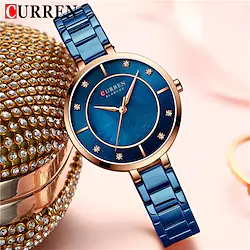 CURREN Women Watches Top Brand Luxury Gold Blue Ladies Wrist Quartz Watch Stainless Steel Classic Bracelet Female Clock New 9051 Lightinthebox