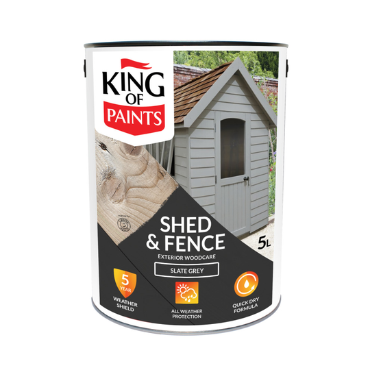 Fence Paint 5 Litres Quick Dry Slate Grey King of Paints Quality Paint