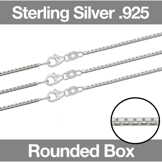 (1.6mm, 16inch/40cm) 925 Sterling Silver Necklace Chain, Jewellery Round Box Chain, Various Thicknesses, 16"/18"/20" with Clasp