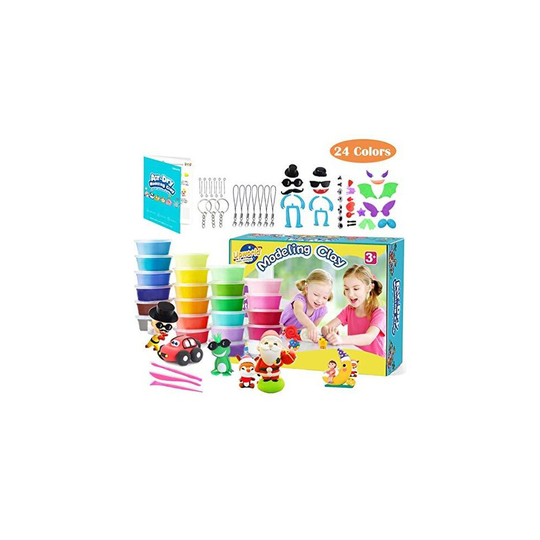 Upworld Modeling Clay Kit, 24 Colors Ultra Light Magic Clay Air Dry Clay with Modeling Tools, Animal Accessories, Manual and Storage Box Best Crafts
