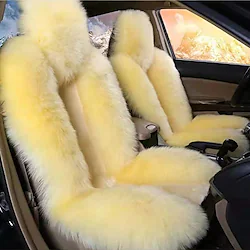 Black / Brown / Wine Wool Warm and Breathable Car Seat Covers Seat Covers Common For Universal Made of Australian Wool(Single Seat) Lightinthebox