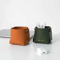 nordic pu storage tray entrance key leather storage box desktop cosmetics remote control sundries storage basket Lightinthebox