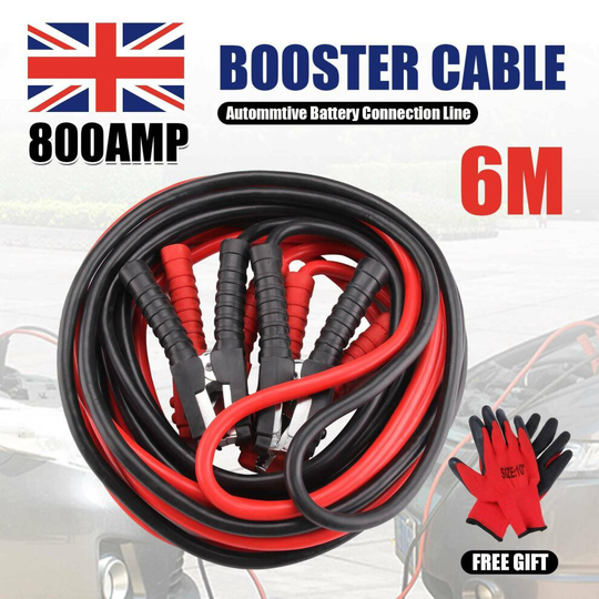 800AMP 6M Heavy Duty Jumpleads Start Booster Battery Cables Car Van UK