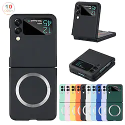 Phone Case For Samsung Galaxy Flip Z Flip 4 Z Flip 3 Flip Ultra-thin Magnetic Solid Colored PC Lightinthebox